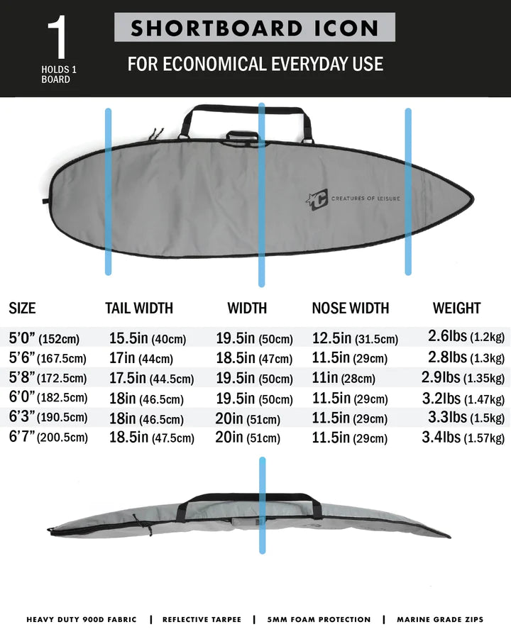 SHORTBOARD ICON LITE : SILVER BLACK - CREATURES