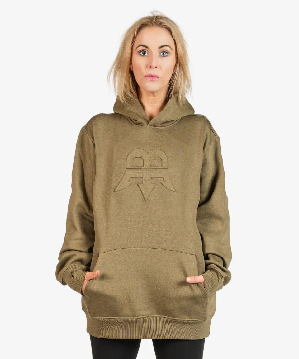 BORN MANIAC UNISEX MOSS EMBOSSED HOODIE