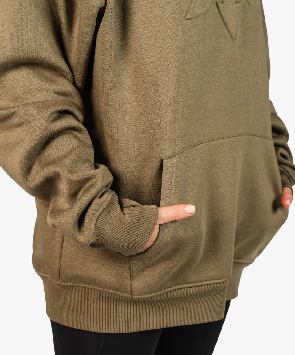 BORN MANIAC UNISEX MOSS EMBOSSED HOODIE