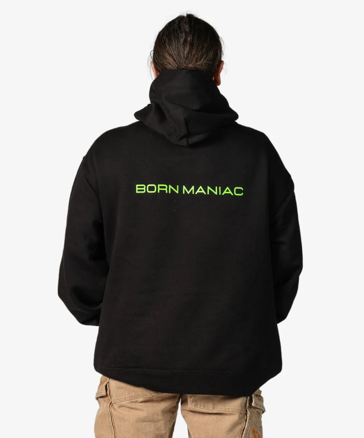 BORN MANIAC UNISEX OG BLACK HOODIE